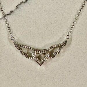 Angel Wings Heart Diamond Necklace